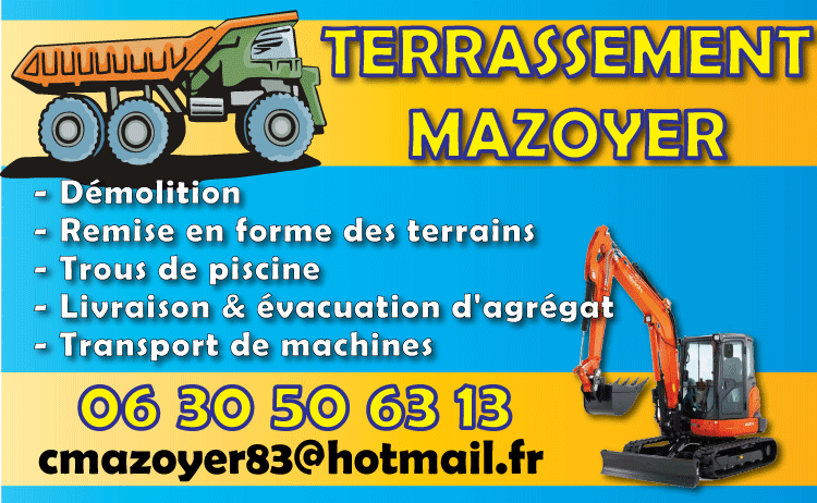 Service de terrassement et trou de piscine Ollioules Var Terrassement Mazoyer